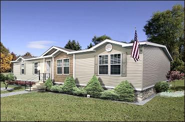 Manufactured home with flag